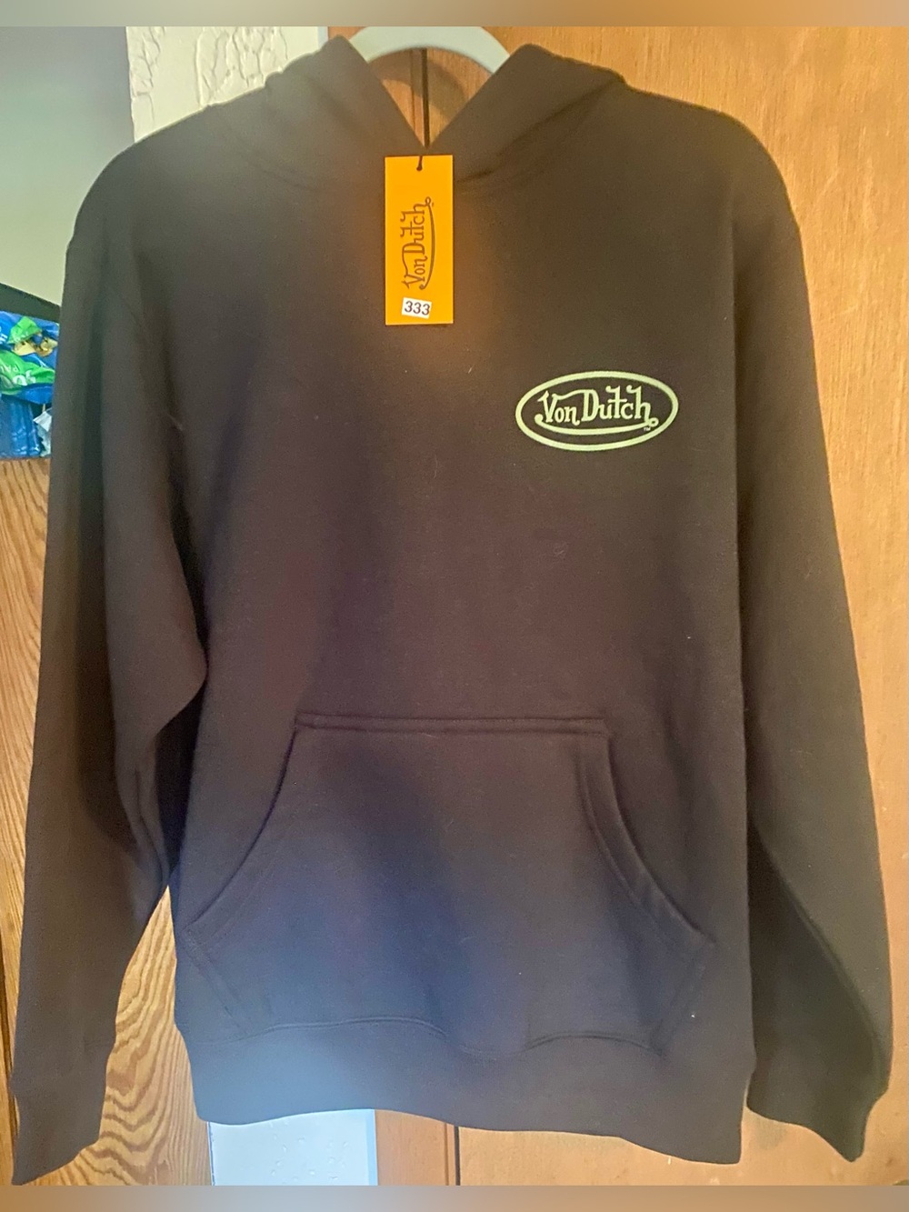 Von Dutch Hoodie NWT Men’s Sz: S 20”PTP - Custom Motors - Black And Gray/Olive